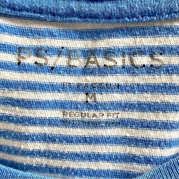 Pacsun Basics Blue Stripe T-Shirt Mens Size Medium - Picture 4 of 5